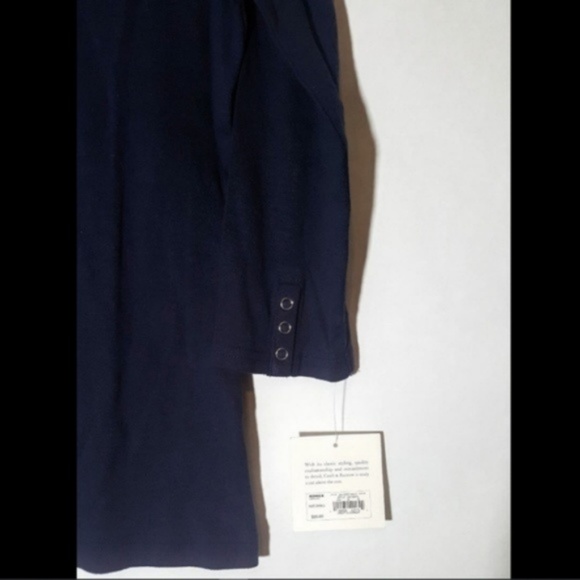 Croft and Barrow Blouse Navy Top Long Sleeve NWT - Picture 3 of 4